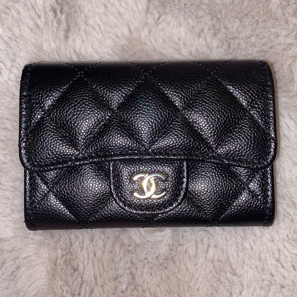 CHANEL Accessories - NWT - Chanel Classic Card Holder Wallet Black Caviar Gold Hardware